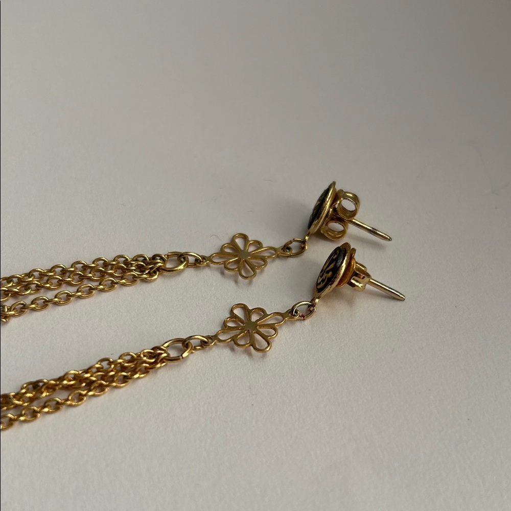 Dove Gold Chain Dangle Earrings - Picture 3 of 3